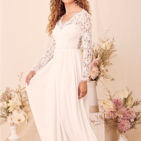 NWT • Lulu’s | Forever Starts Tonight Wedding Dress - Picture 1 of 8